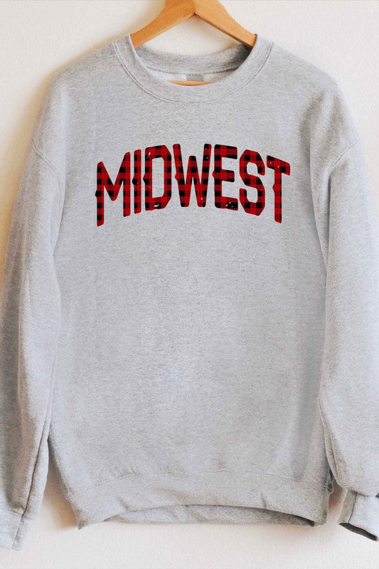 PLAID MIDWEST GRAPHIC SWEATSHIRT