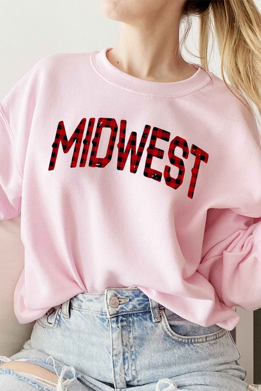 PLAID MIDWEST GRAPHIC SWEATSHIRT
