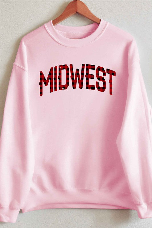 PLAID MIDWEST GRAPHIC SWEATSHIRT