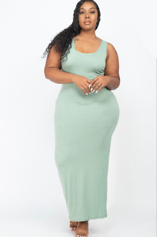 Plus Size Sleeveless Maxi Dress