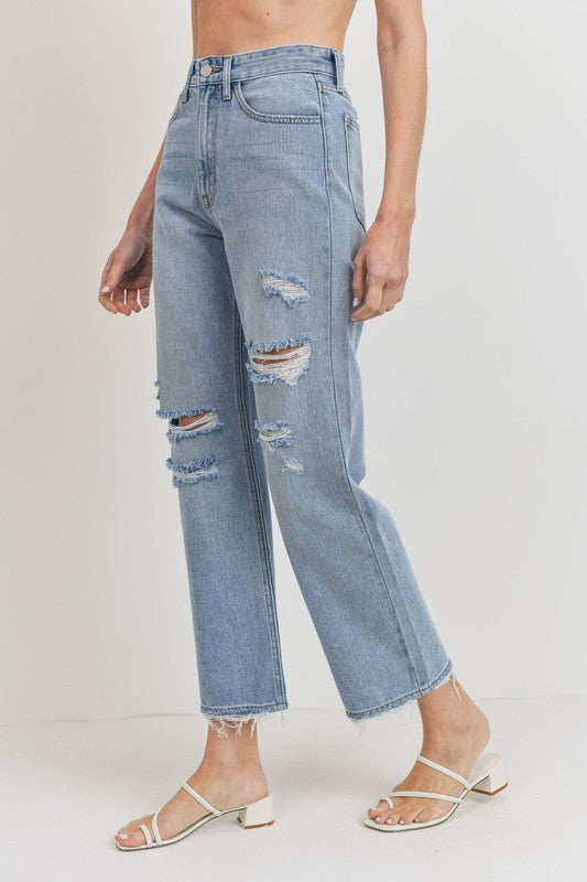 90&#39;S DISTRESSED LOOSE FIT JEANS