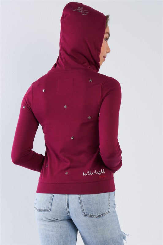 Be The Light Graphic Star Zip Up Hoodie