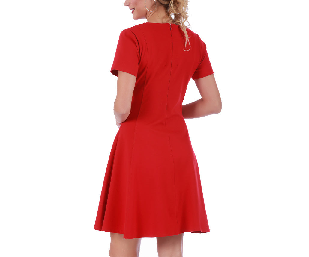 InstantFigure Short V-neck Panel dress w/flared skirt 16808M by InstantFigure INC