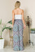 Another view of the back of Smocked Wide Leg Pants-blue combo