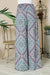 Smocked Wide Leg Pants-blue combo