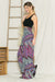 Left side view of Smocked Wide Leg Pants-multi combo