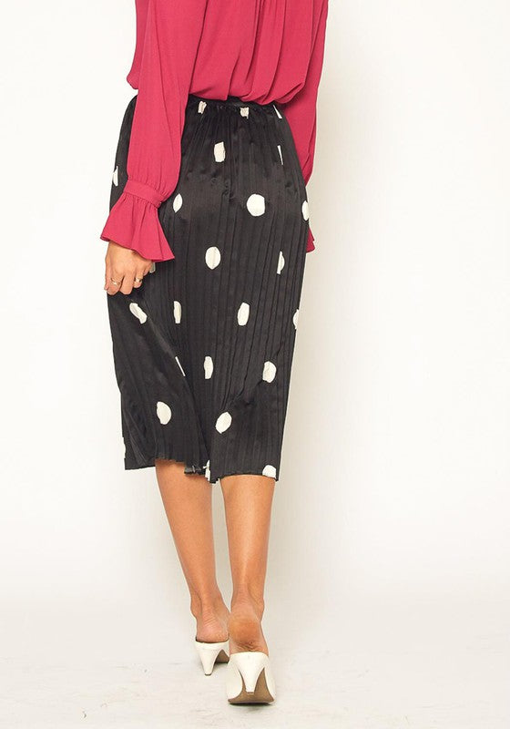 Pleione Polka Dot Pleated Midi Skirt in XS XL Pack