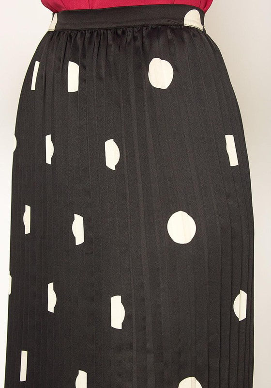 Pleione Polka Dot Pleated Midi Skirt in XS XL Pack