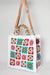 Fashion Tile Bag with Bamboo Handles