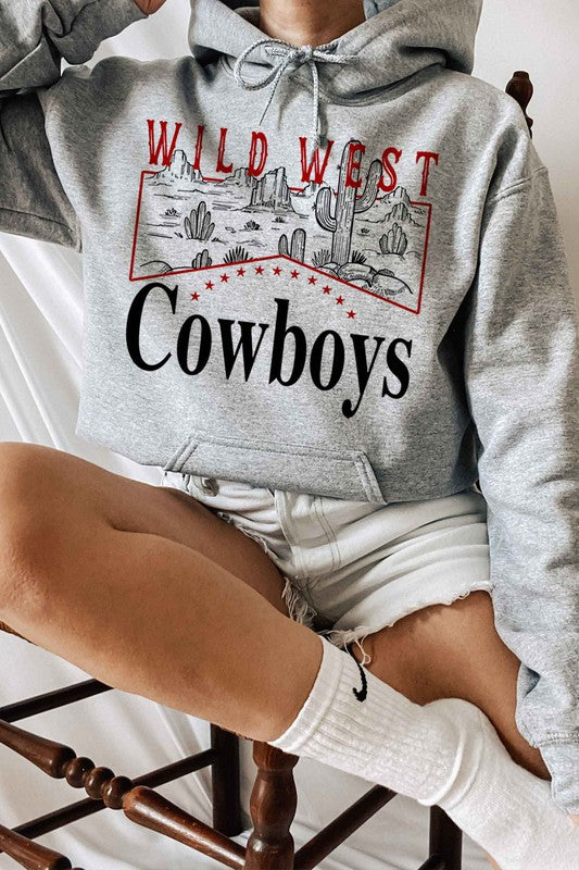 WILD WEST COWBOYS GRAPHIC HOODIE PLUS SIZE