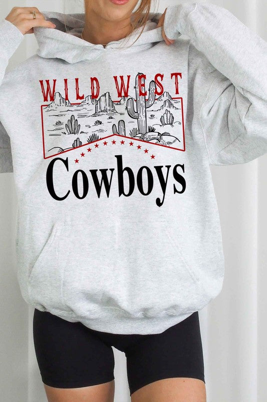 WILD WEST COWBOYS GRAPHIC HOODIE PLUS SIZE
