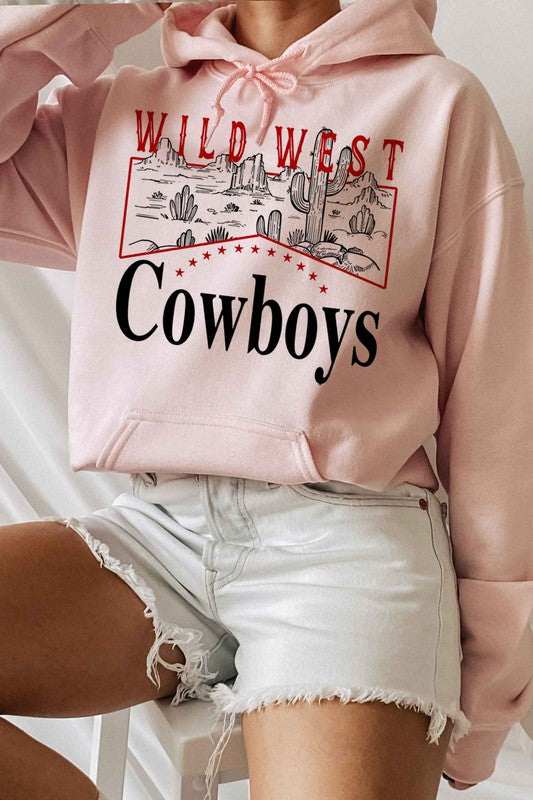 WILD WEST COWBOYS GRAPHIC HOODIE PLUS SIZE
