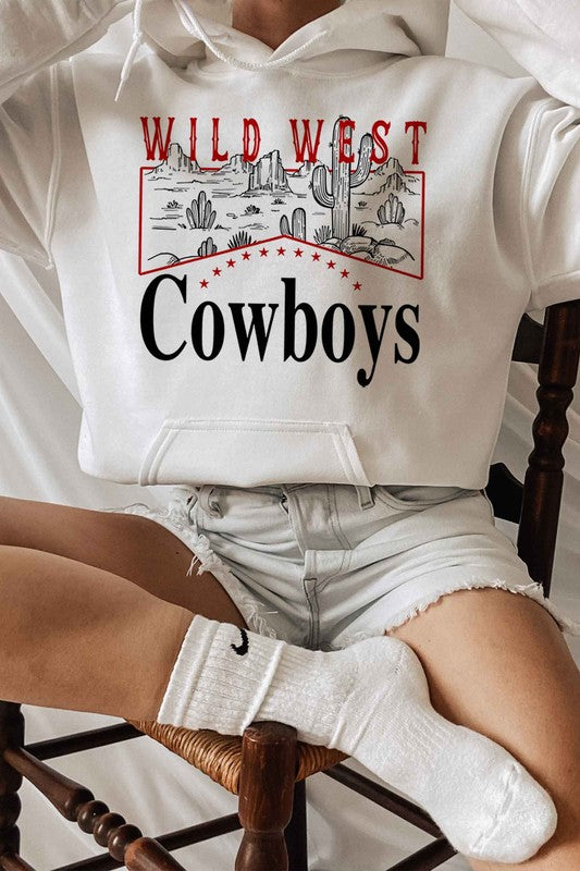 WILD WEST COWBOYS GRAPHIC HOODIE PLUS SIZE