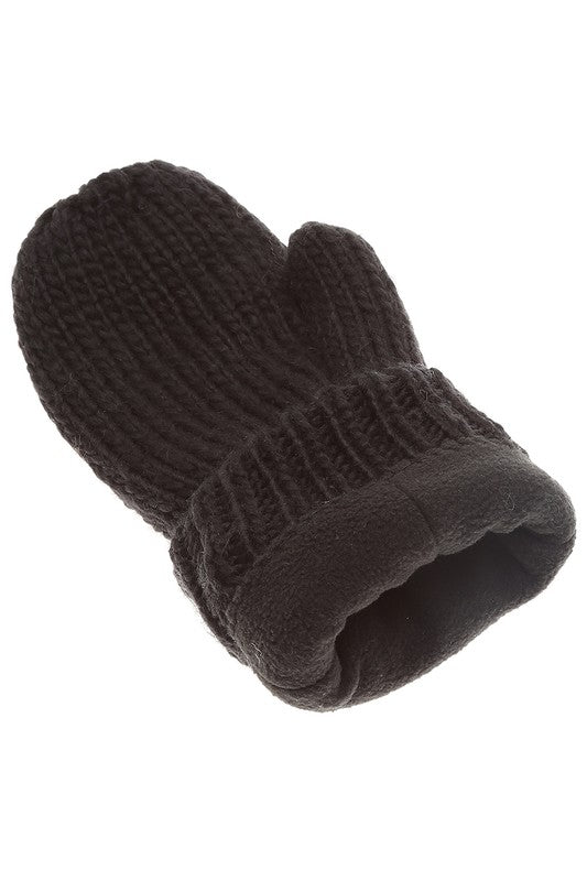 Winter Gloves Cable Knit Mittens with Fleece Lined