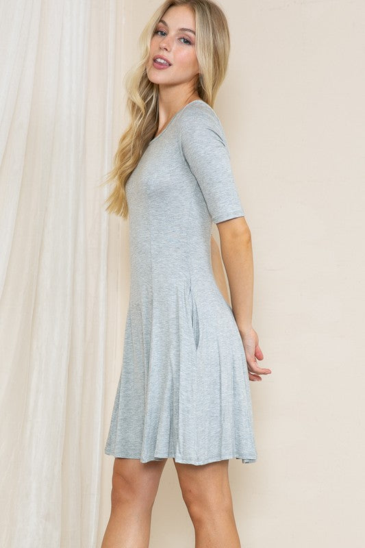 Fit and Flare Dress with Side Pockets