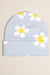 Floral Pattern Ribbed Cuff Knit Beanie Hat