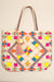 Colorful Embellished Shoulder Bag w Tassel