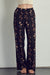 Palazzo pants in floral rayon gauze-black