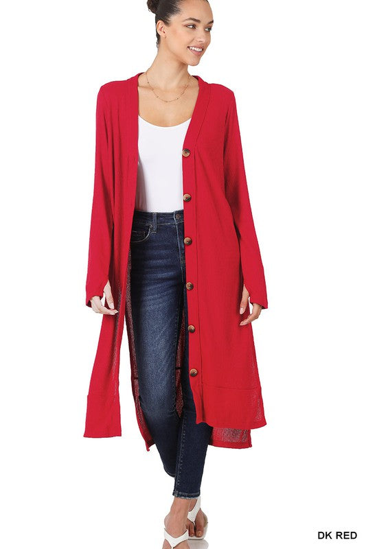 RIBBED LONG CARDIGAN - East Hills Casuals RIBBED LONG CARDIGAN - East Hills Casuals