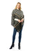 Women's Hounds tooth Poncho with Fringe