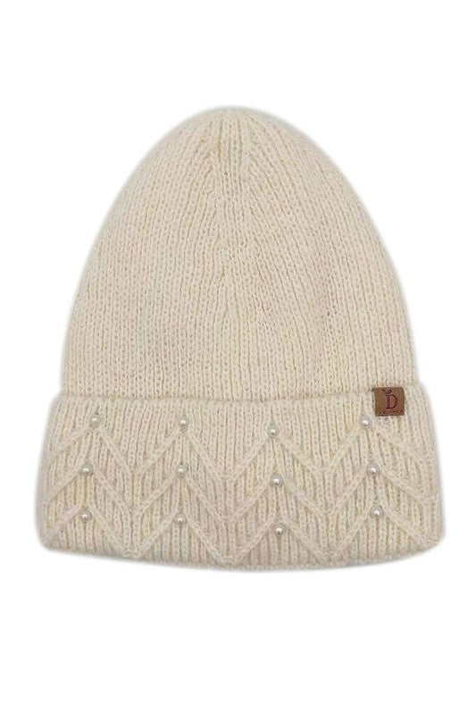 Women&#39;s Solid Color Peal Knitted Beanie Hat