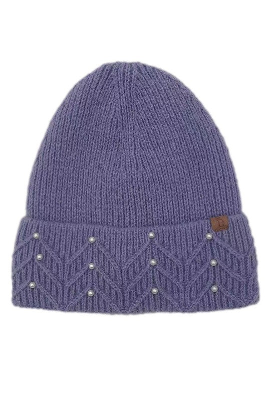 Women&#39;s Solid Color Peal Knitted Beanie Hat