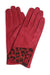 Solid Smart Touch Gloves w Leopard Patch