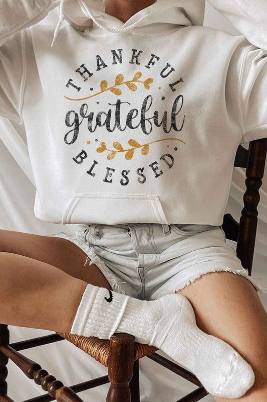 THANKFUL GRATEFUL BLESSED HOODIE PLUS SIZE
