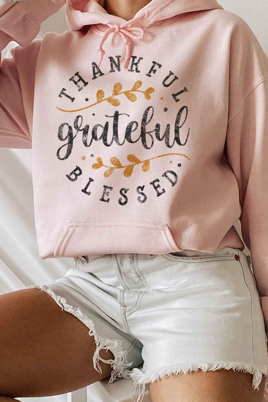 THANKFUL GRATEFUL BLESSED HOODIE PLUS SIZE