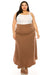 Plus size, solid, high waisted, A-line, midi skirt