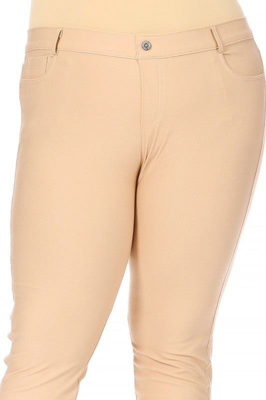 Plus size, stretchy, pull up, capri jeggings