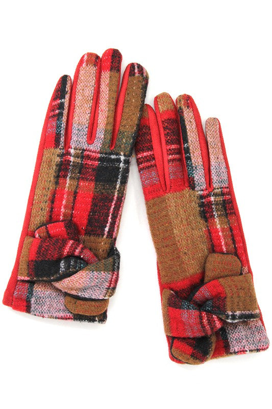 Women&#39;s Multi Plaid Pattern Smart Touch Gloves
