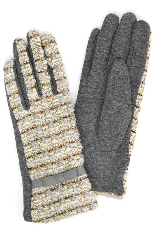 Women&#39;s Lurex Tweed Smart Touch Gloves