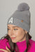 Letter A Chenille Patch Faux Fur Pom Knit Beanie