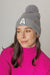 Letter A Chenille Patch Faux Fur Pom Knit Beanie