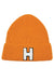 Letter H Chenille Patch Ribbed Cuff Beanie Hat