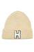 Letter H Chenille Patch Ribbed Cuff Beanie Hat