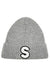 Letter S Chenille Patch Ribbed Cuff Beanie Hat