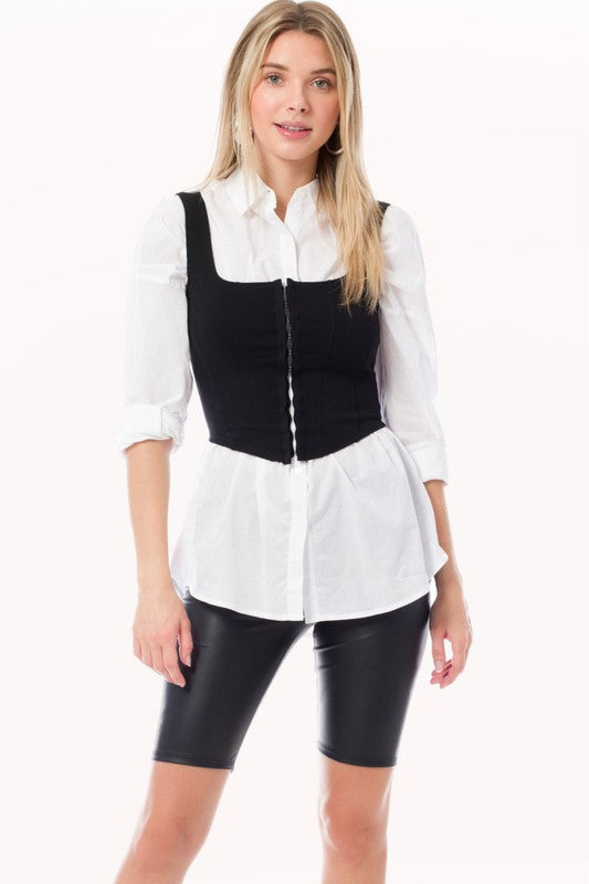 Solid Faux Leather Biker Shorts with Elastic Waist