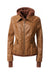 Women's Hood PU Leather Jacket