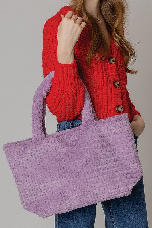 Large Fuzzy Tote Bag