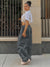 Left side view of Y2K Pants,Wide Leg Pants for Women Casual Pants-gray