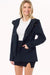 Plus Faux Suede Utility Safari Military Jacket