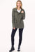 Plus Faux Suede Utility Safari Military Jacket