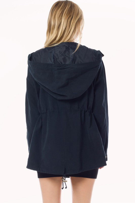 Plus Faux Suede Utility Safari Military Jacket