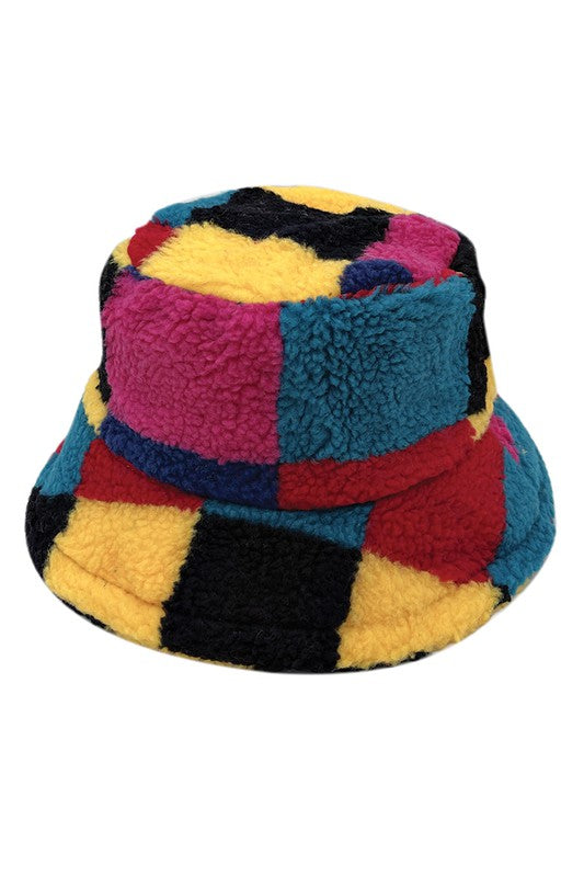 Color Block Sherpa Bucket Hat