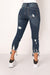 DESTROYED FRAYED HEM SKINNY JEAN