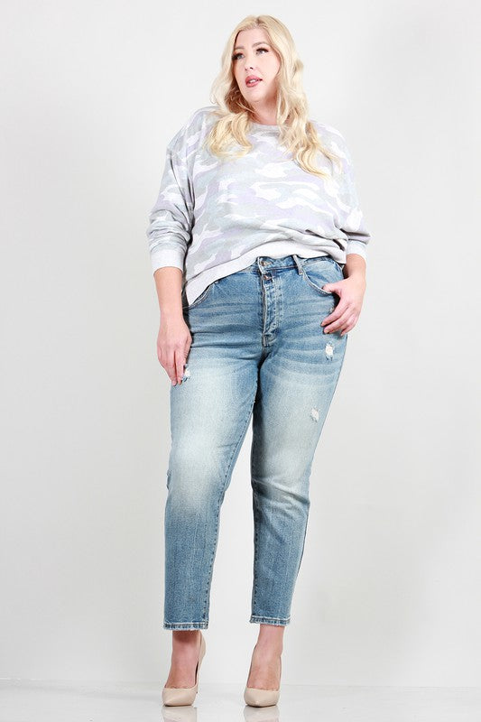 PLUS SIZE SKINNY WITH DESTROY