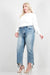 PLUS SIZE DISTRESSED DAD JEANS