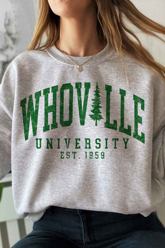 Gray WHOVILLE UNIVERSITY GRAPHIC SWEATSHIRT